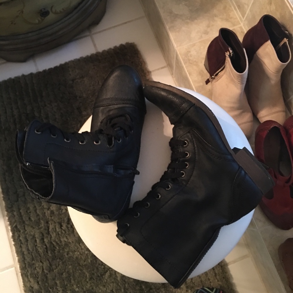 Black granny boots